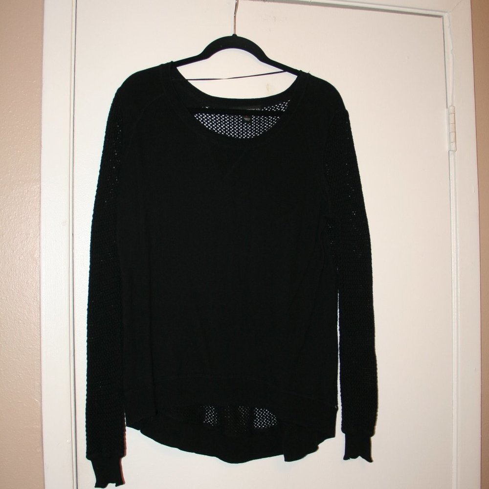 COPY - Rock & Republic Black Cable Knit Sweater Size Small